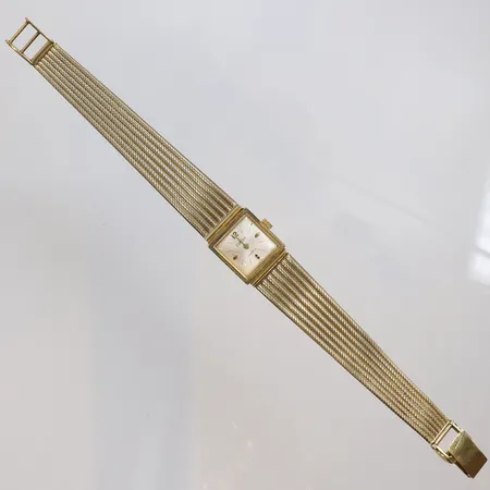 Damur Exactus 18K 15x16mm, boett nr. 92430/4703, manuell uppdragning (defekt går ej), helguld, länk i 18K