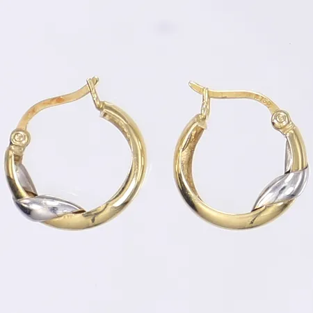 Ett par örhängen, tvåfärgade, Ø15mm, 18K Vikt: 1,3 g