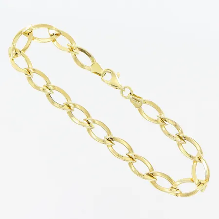 Armband, 18cm, bredd 7mm, ihålig länk, GHA, 18K Vikt: 4,9 g