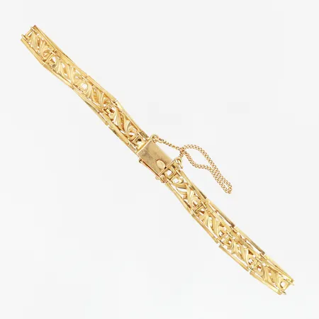 Armband, ca 18cm, bredd: 5mm, säkerhetskedja, 18K Vikt: 4,9 g