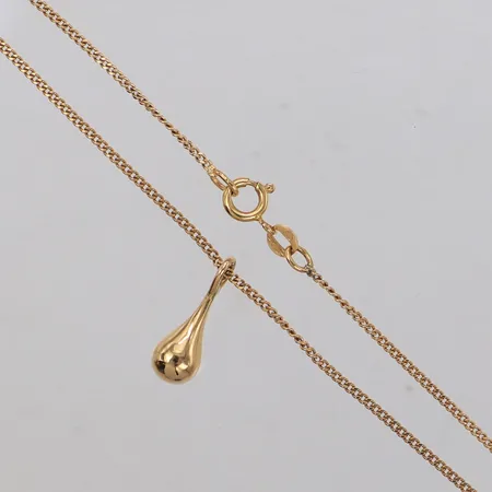 Kedja Pansar, integrerat hänge droppe, längd 43,5cm, bredd 1,3-18,5mm, 18K Vikt: 6 g