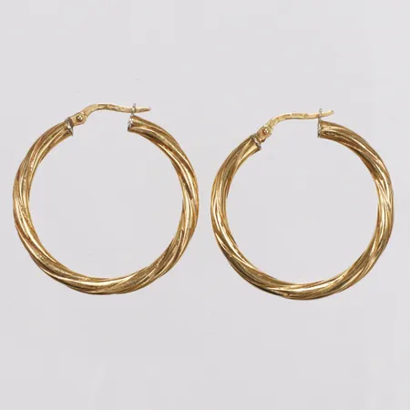 Ett par örhängen, Creoloer, Ø30mm, ihålig, bucklig, 18K  Vikt: 3,3 g