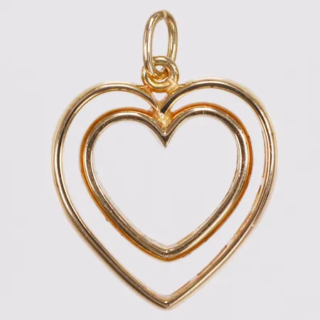 Hänge, hjärtan, 27mm, gravyr, 18K  Vikt: 7,2 g