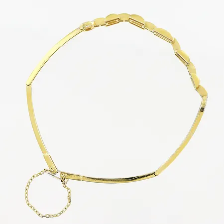 Armband, stenar, 19cm, bredd 1,5-8,5mm, säkerhetskedja, lås i vitguld, skevheter, 18K.  Vikt: 9,3 g