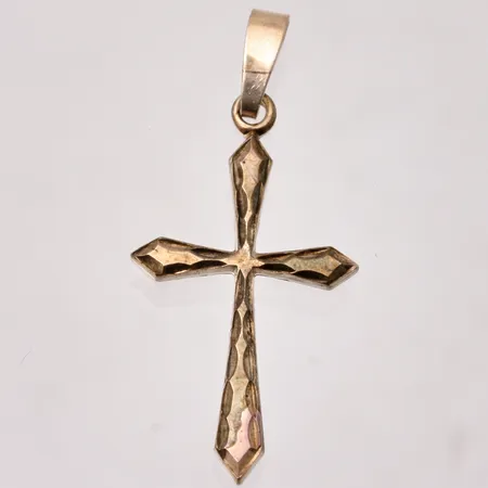 Hänge i silver, Kors, mått 16,8x37mm, 925/1000, tillverkad av Guldfynd, vikt 1,36g.