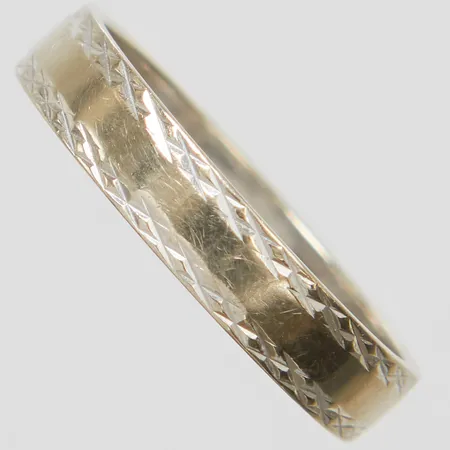 Ring med mönsterdekor, Ø18, bredd: 3,9mm, ograverad, vitguld, 18K Vikt: 3,6 g