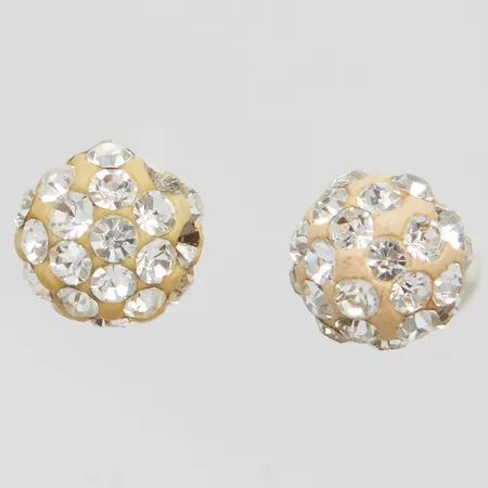 Örhängen med vita stenar, Ø5,8mm, saknar stenar, 9K Vikt: 0,6 g