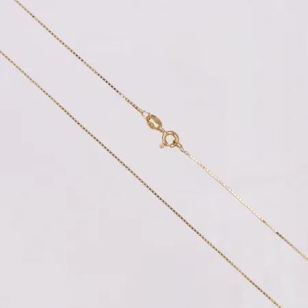 Kedja, Venezia, 40cm, bredd 0,7mm, italienska stämplar, ojämnheter, 18K  Vikt: 2,1 g