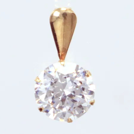 Hänge vit sten, 1,5cm, 18k  Vikt: 0,9 g