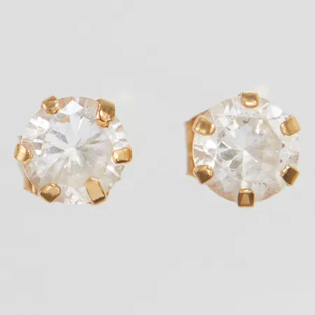 Örhängen med vita stenar, Øca.5mm, 18K Vikt: 0,9 g