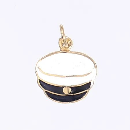 Hänge med emaljerad studentmössa, längd inkl ögla 15mm, bredd 10mm, 18K Vikt: 0,9 g