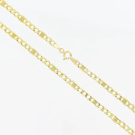 Kedja, 61cm, bredd 3,5mm, mindre bucklor, 14K Vikt: 4,9 g