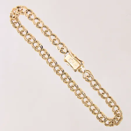 Armband Bismarck, längd: 20,5cm, bredd: 5,7mm, skadade länkbitar, 18K  Vikt: 11,7 g