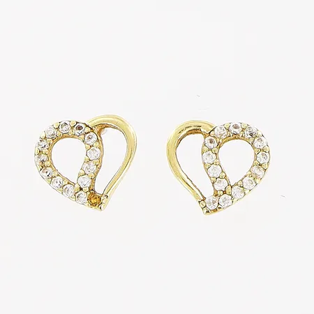 Ett par örhängen, stenar, 7x7,5mm, 1 sten saknas, 1 stopp saknas.18K Vikt: 0,8 g