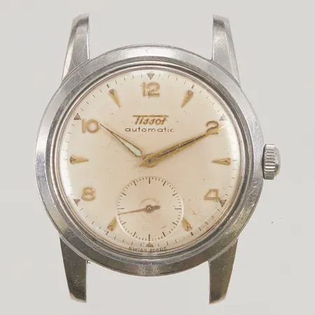 Herrur Tissot, 33,9mm, stål, automatisk, boettnr: 6589 6, verknr: 3095609, liten sekundvisare, saknar band, inga tillbehör.