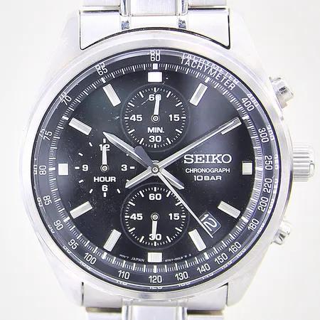 Herrur Seiko, stål, quartz, ref-nr: 8T67-00L0, serie-nr: 427721, Ø42mm, kronograf, hardlexglas, datum, repig stållänk, inga tillbehör