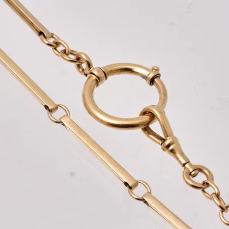 Fickurskedja i 18K guld, 34cm, bredd 2,2mm, vikt 26,34g.