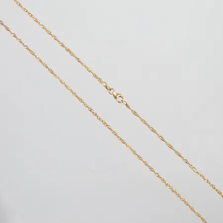 Kedja, Singapore, längd: 44,8+49,8cm, bredd: 1,3mm, 18K Vikt: 2,5 g