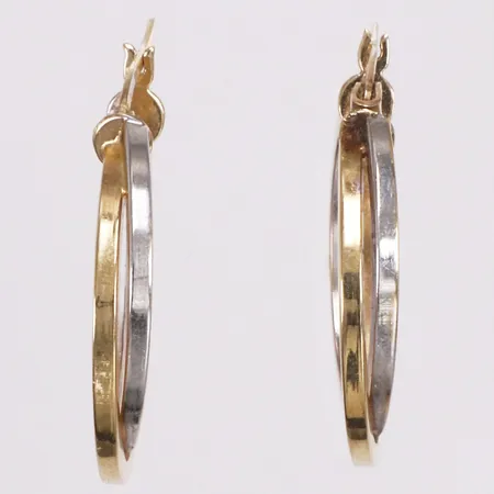 Ett par örhängen, tvåfärgade, 27mm, 14K  Vikt: 3,5 g