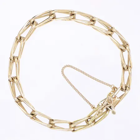 Armband, kistlås, säkerhetskedja, längd 19cm, bredd 7mm, 18K Vikt: 35,7 g