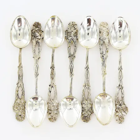 7 moccaskedar, 99mm, Gewe, silver 830/1000. Vikt: 63,4 g