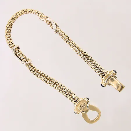 Armband med svarta stenar, längd 19cm, bredd 5-7mm, 14K  Vikt: 14,1 g