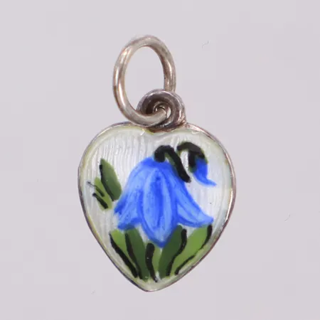 Hänge med emaljdekor, längd 15mm, bredd 8,9mm, silver 925/1000 Vikt: 0,7 g