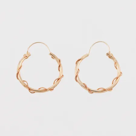 Örhängen paret, diameter ca 15 mm, 14k. Vikt: 0,3 g