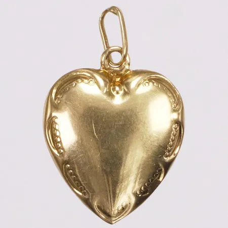 Hänge, hjärta, 24mm, ihåligt, 14K  Vikt: 1,5 g