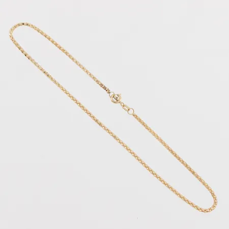 Vristlänk, längd ca 25 cm, bredd ca 1.5 mm, 14k. Vikt: 1,9 g
