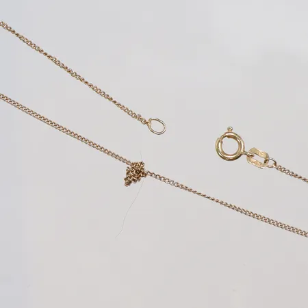 Halskedja, 35,5cm, bredd 1mm, knut, 18K Vikt: 1,4 g