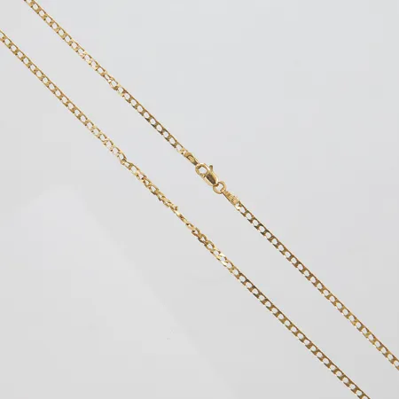 Kedja, längd: 46cm, bredd: 2mm, UnoAErre, klämd låsögla samt några klämda länkdelar, 18K Vikt: 6,4 g