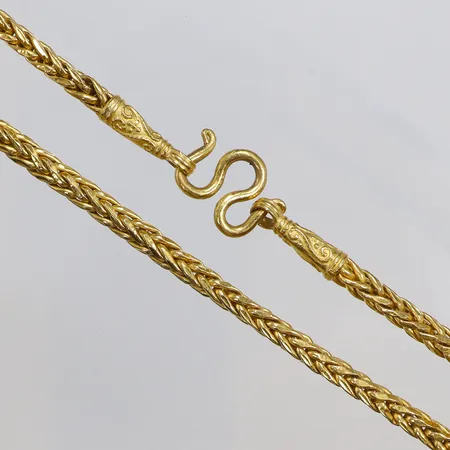 Halscollier, längd 59cm, bredd 4mm, 23K Vikt: 45,5 g