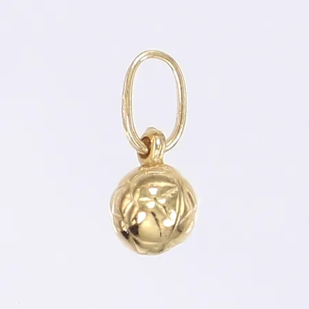 Hänge i form av fotboll, höjd 14mm inkl ögla, 18K Vikt: 0,6 g