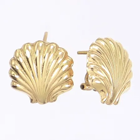 Ett par örhängen i form av snäckor, ca 15x15mm, för både clips och stift, 18K Vikt: 4,3 g