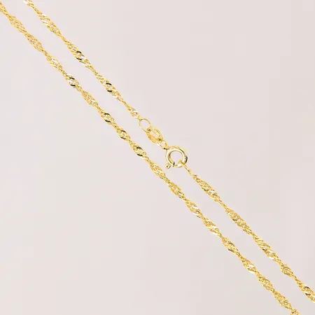 Kedja Singapore, längd: 50cm, bredd: 1,2mm, 9K  Vikt: 2,4 g