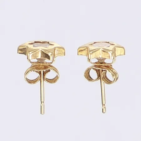 Ett par örhängen, stjärnformade, vita stenar, Ø8mm, 18K Vikt: 0,9 g