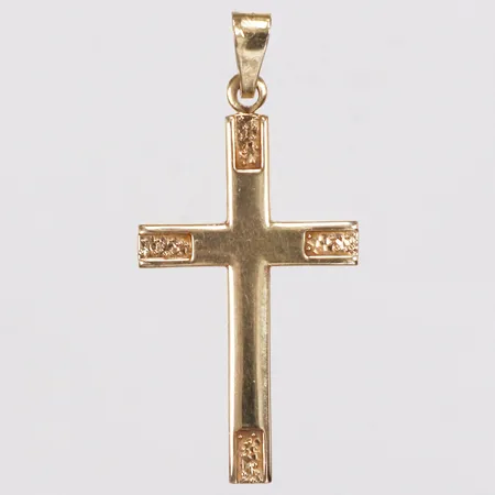 Hänge, kors, längd 31mm inkl ögla, bredd 25mm, 14K Vikt: 1,3 g