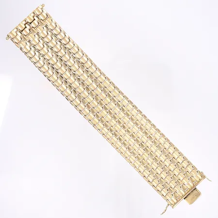 Armband, 19cm, bredd 36mm, stämplad 449VI, tillv. Stecca Alberto, Vicenza, Italien, 18K Vikt: 65,9 g
