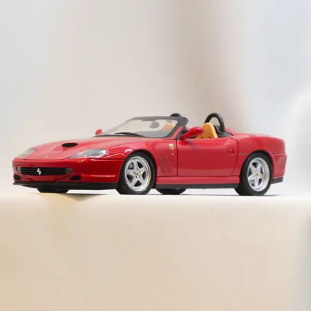 Modellbil Mattel Inc, Ferrari 550 Barchetta, Skala 1:18, längd 25cm, visst slitage, made in China, metall samt plast Skickas med paket.