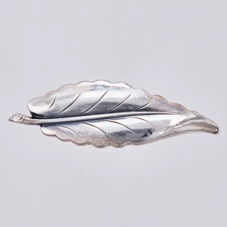 Brosch löv, längd: ca 6cm, bredd: ca 20mm, 835/1000, silver Vikt: 3,2 g
