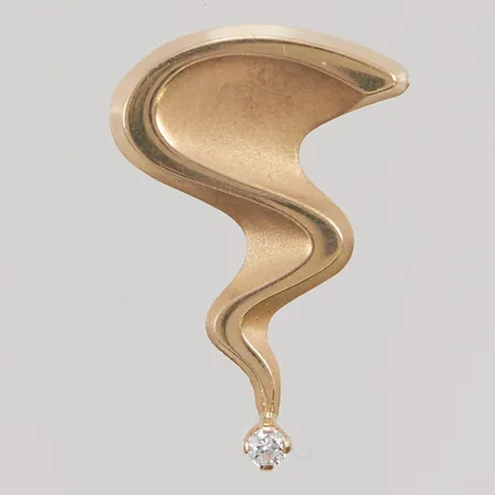 Hänge, vit sten, 25x17mm, Alton, 18K, 1,5g.