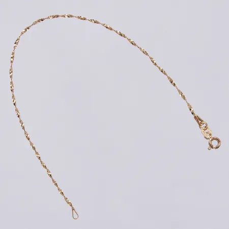 Armband Singapore, längd ca 19cm, bredd ca 1mm, 14K  Vikt: 1,1 g