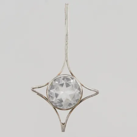 Hänge, bergskristall, 55x30mm, finska stämplar, 925/1000 silver, 7,4g.