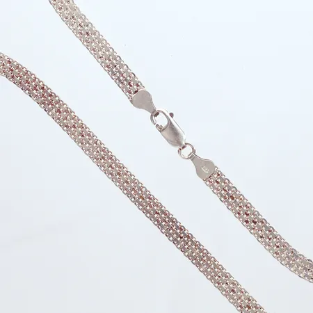Collier, längd 43cm, bredd 6,0mm, silver 925/1000 Vikt: 14,6 g