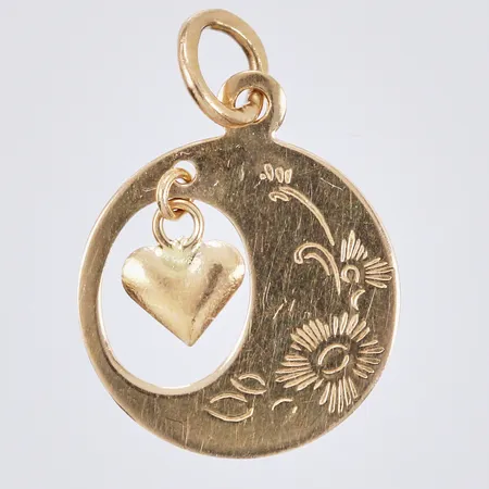 Hänge, längd: ca 1,9cm, bredd: ca 13mm, 18K  Vikt: 0,6 g