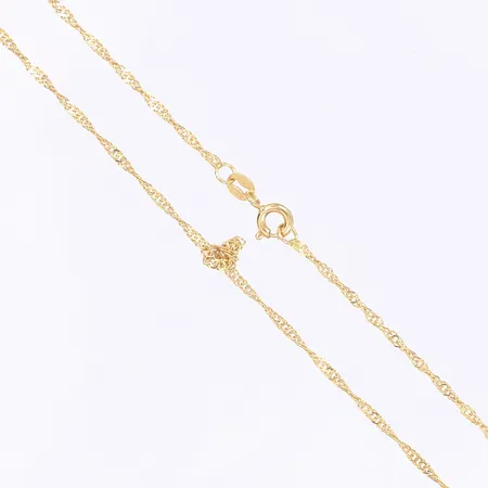 Kedja, längd 45,5cm, bredd 1mm, tvinnad, 21K Vikt: 2,4 g