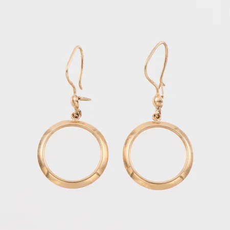 Örhängen paret, diameter ca 17.7 mm, 18k. Vikt: 1,6 g
