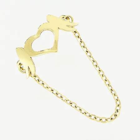 Ring, kedjemodell, stl 18½, bredd 1-8mm, 18K.  Vikt: 0,5 g