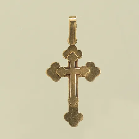 Hänge kors, 38 mm inkl ögla, bredd 20 mm, 14K 2,9g Vikt: 2,9 g